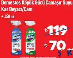 DOMESTOS KÖPÜK GÜCÜ ÇAMAŞIR SUYU KAR BEYAZI/ÇAM 450 ML